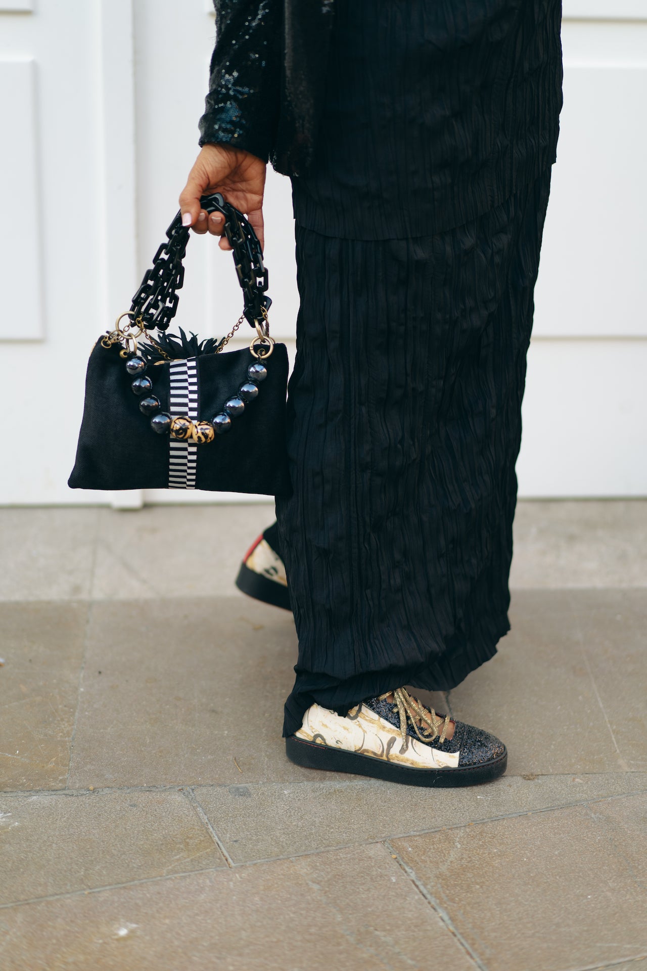 MINI BAG BIANCONERO Terciopelo