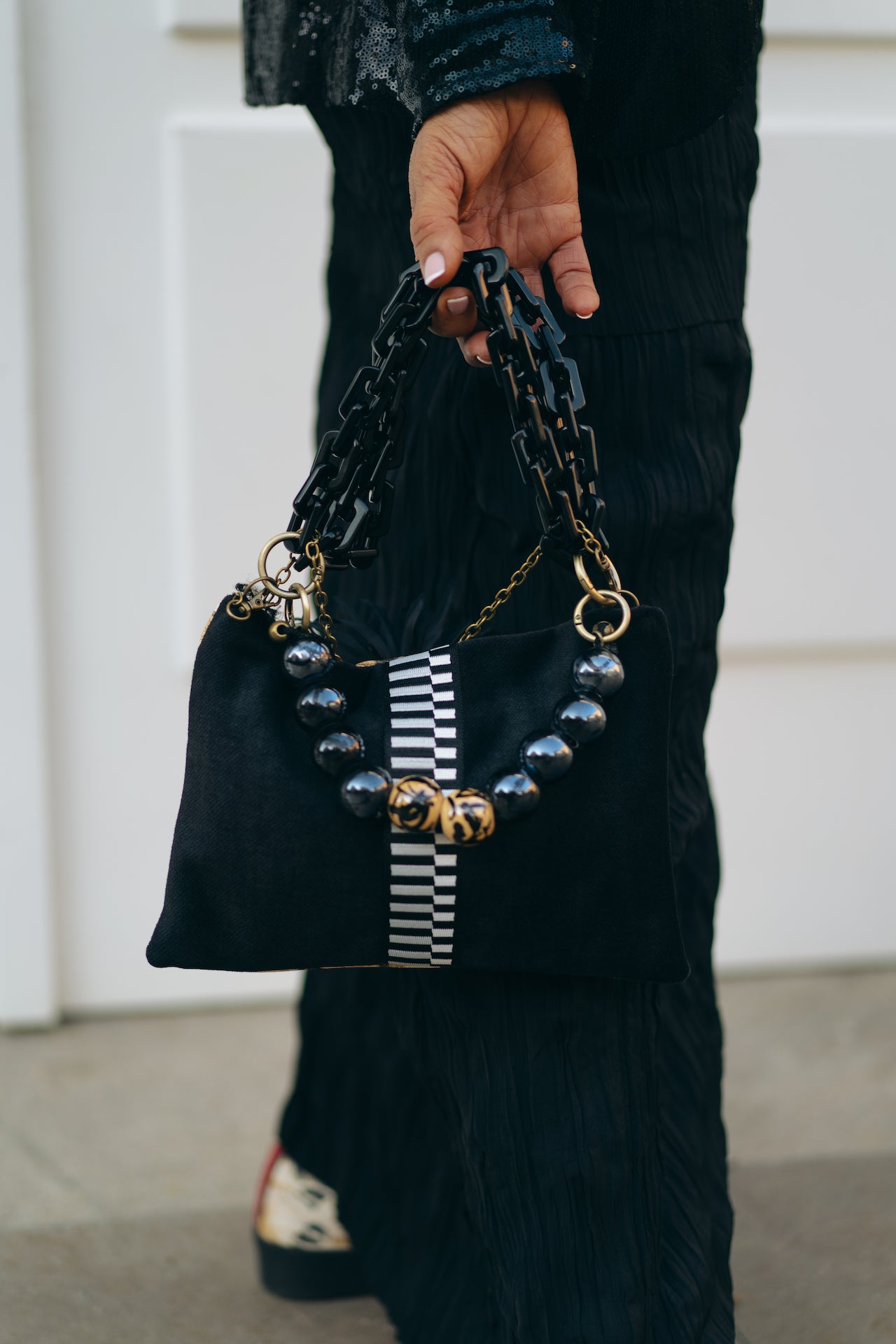 MINI BAG BIANCONERO Terciopelo