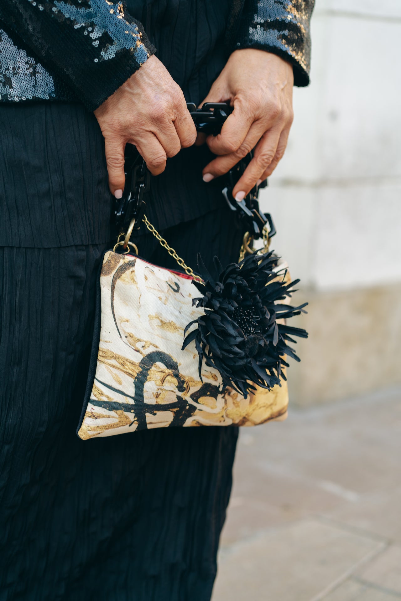 MINI BAG BIANCONERO Terciopelo