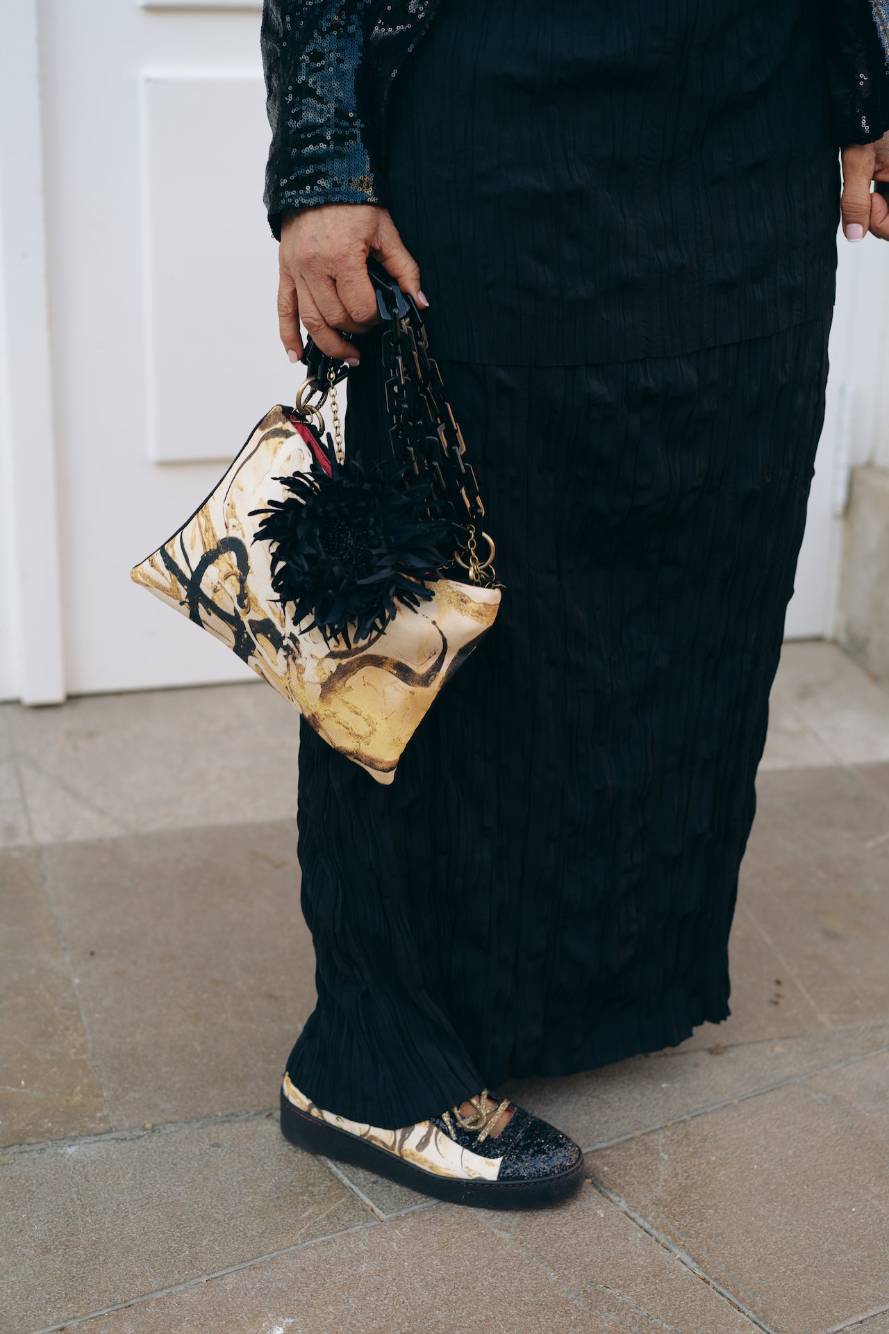 MINI BAG BIANCONERO Terciopelo