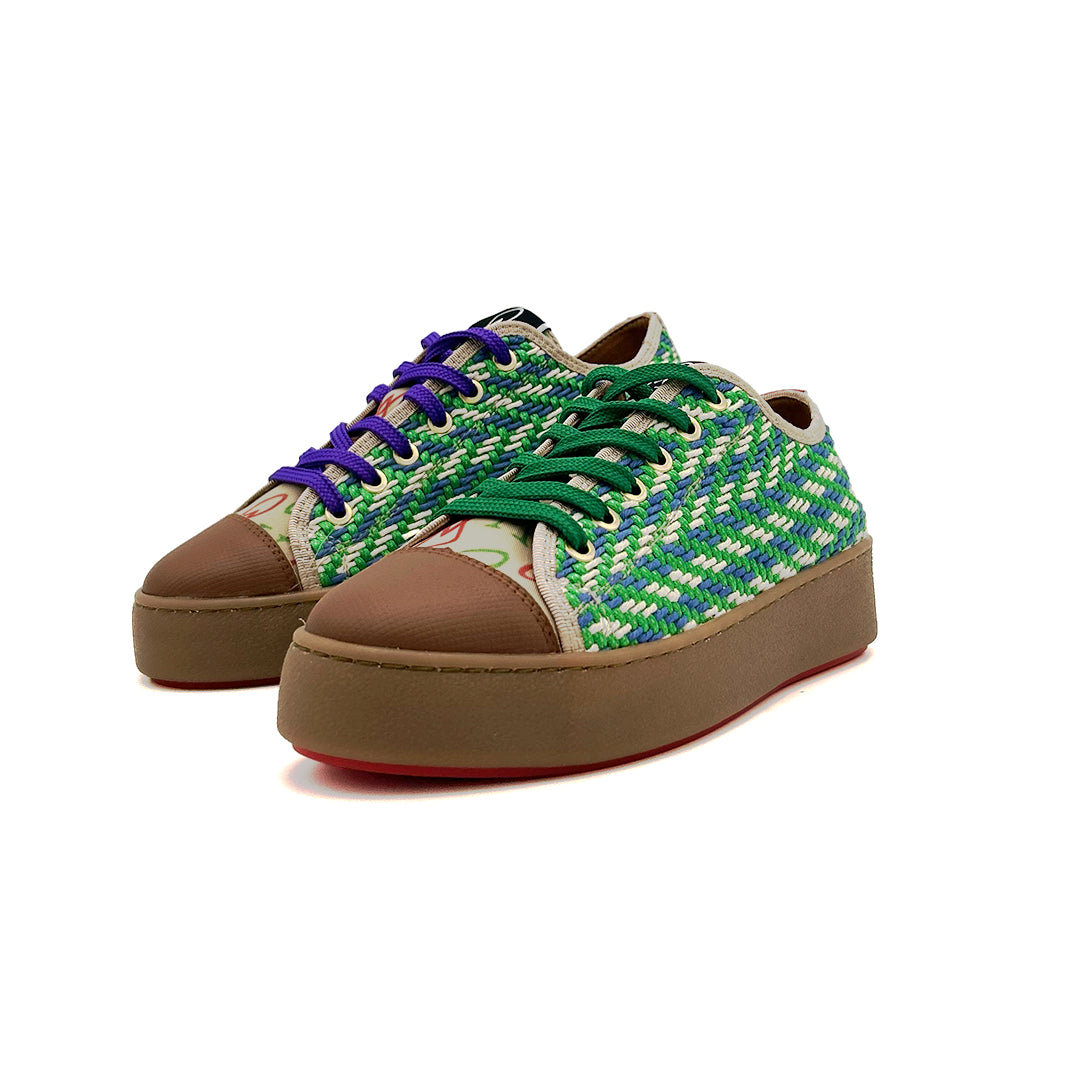 SNEAKY TRECCIA VERDE Leite