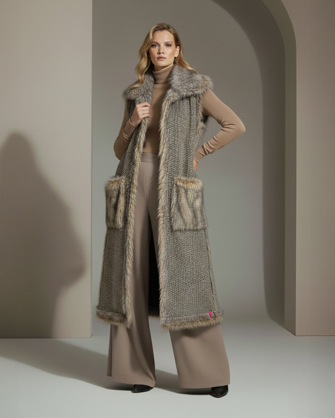 Chaleco largo reversible