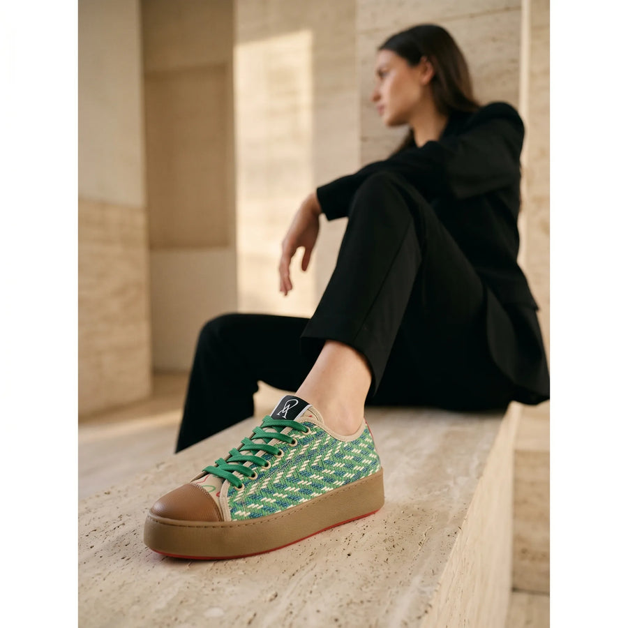 SNEAKY TRECCIA VERDE Leite